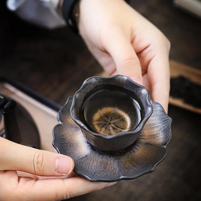 TEA TIME ESSENTIALS TEA Cup Gilt Handmade Lotus Tea Cup