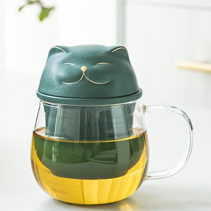 TEA TIME ESSENTIALS TEA Dark green Kitten Thickened Tea Separation Cup