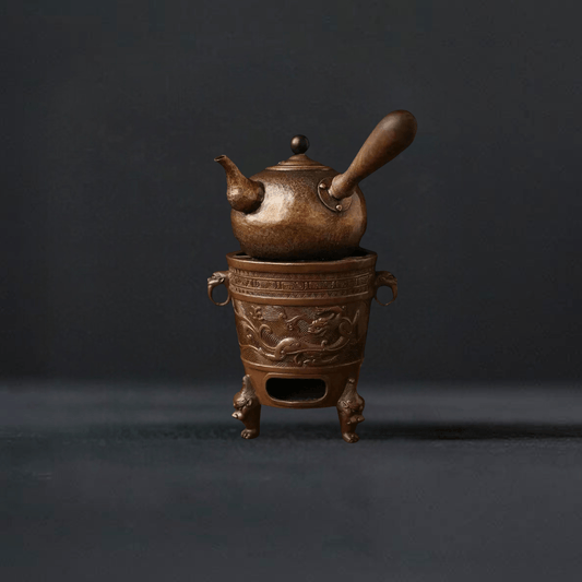 TEA TIME ESSENTIALS TEA Dragon Brass Stove Dragon's Flame Brass Tea Boiling Stove