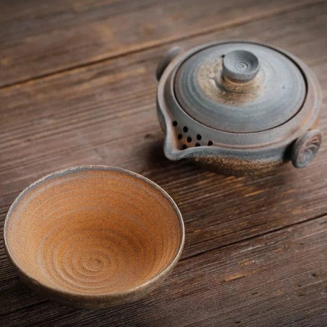 TEA TIME ESSENTIALS TEA Earth Zen Traveler's Stoneware Tea Set