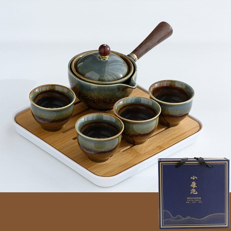 TEA TIME ESSENTIALS TEA Earthy Grey Zen Voyage: Portable Automatic Tea Maker Tea Set Gift