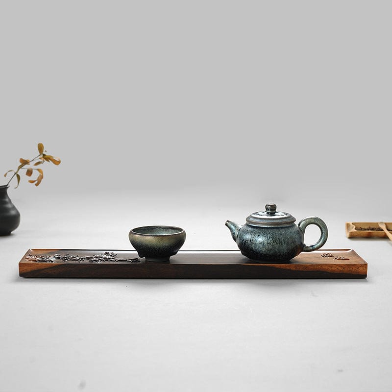 TEA TIME ESSENTIALS TEA Ebony Harmonious Ebony Wood Tea Tray