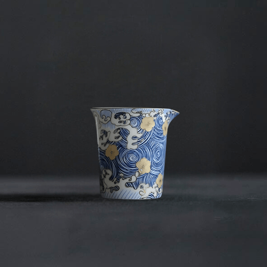 TEA TIME ESSENTIALS TEA Elysian Blossom Elysian Blossom in Sea Wave Fair Cup - Artisanal Ceramic Collection