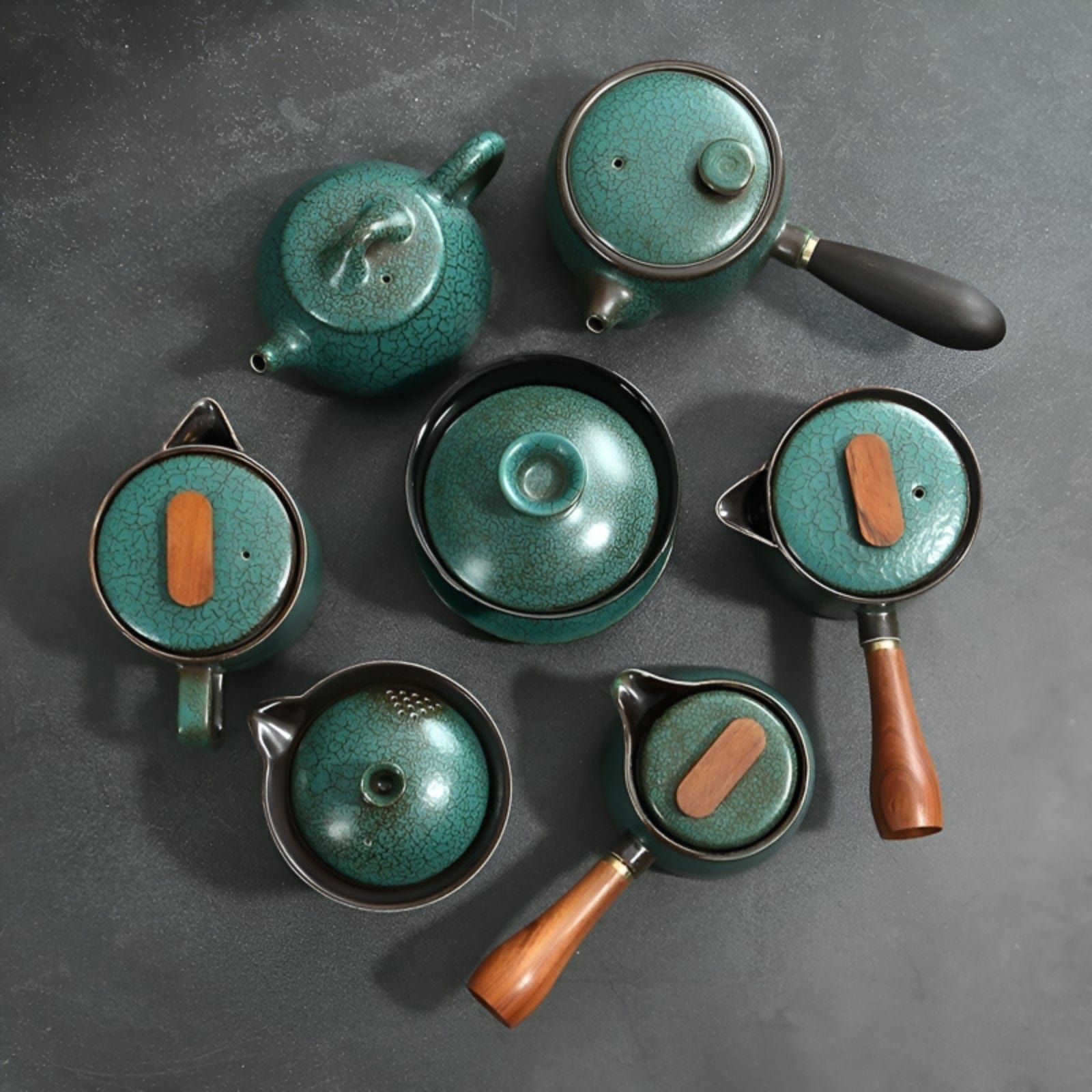 TEA TIME ESSENTIALS TEA Fair Cup Verdant Oasis Fair Cup - Kiln Baked Green Glaze Collection