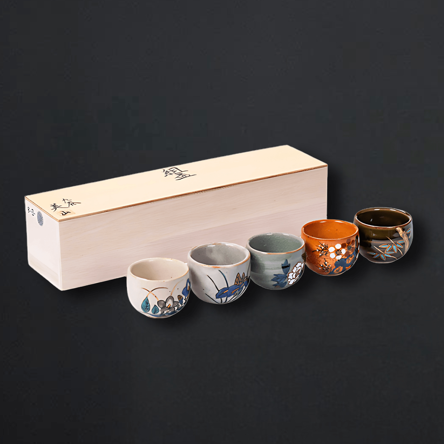 TEA TIME ESSENTIALS TEA Five Herbs Kutani-yaki Five Herb Flower Tea Cup Set