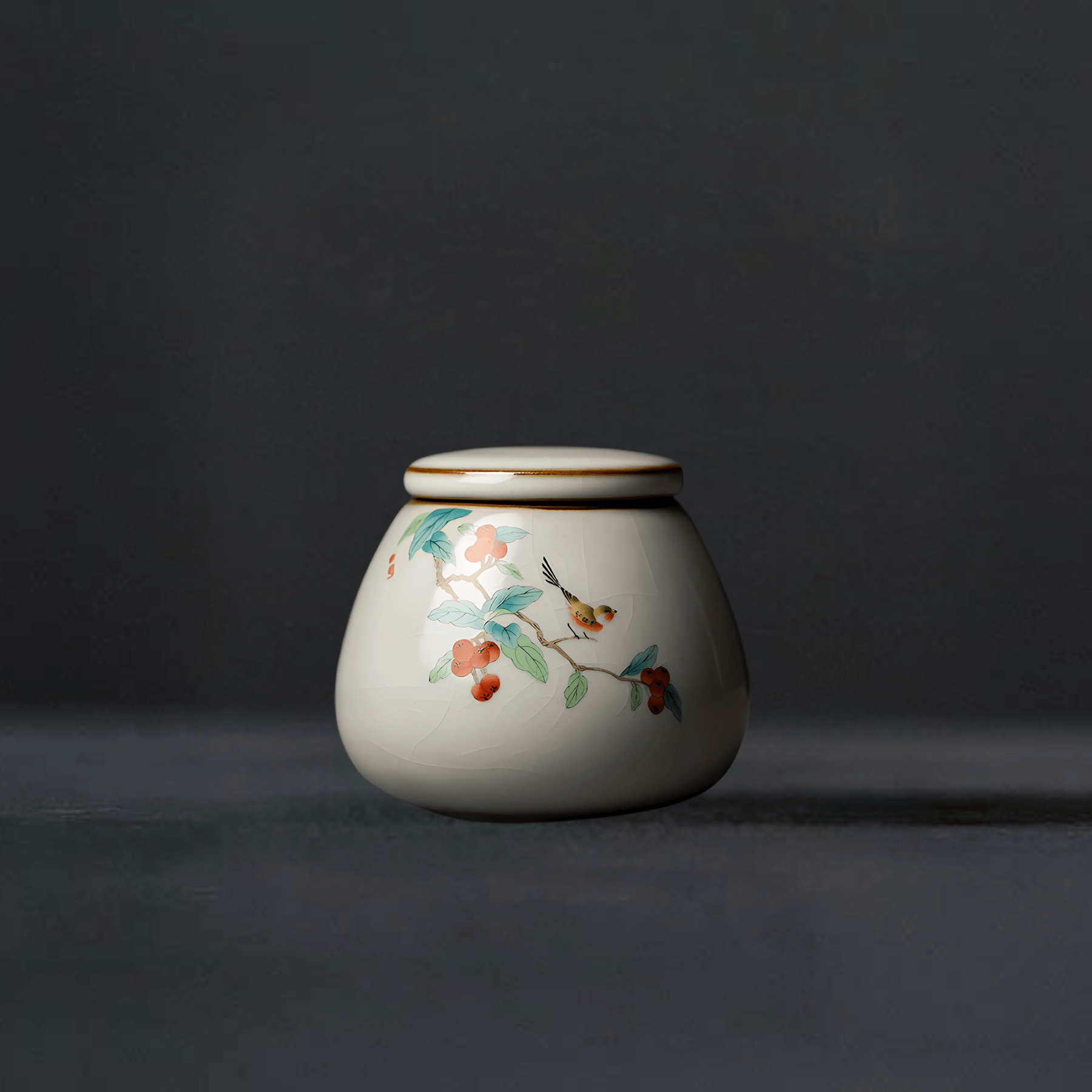 TEA TIME ESSENTIALS TEA Fruitful Vintage Ru Porcelain Tea Jar Collection