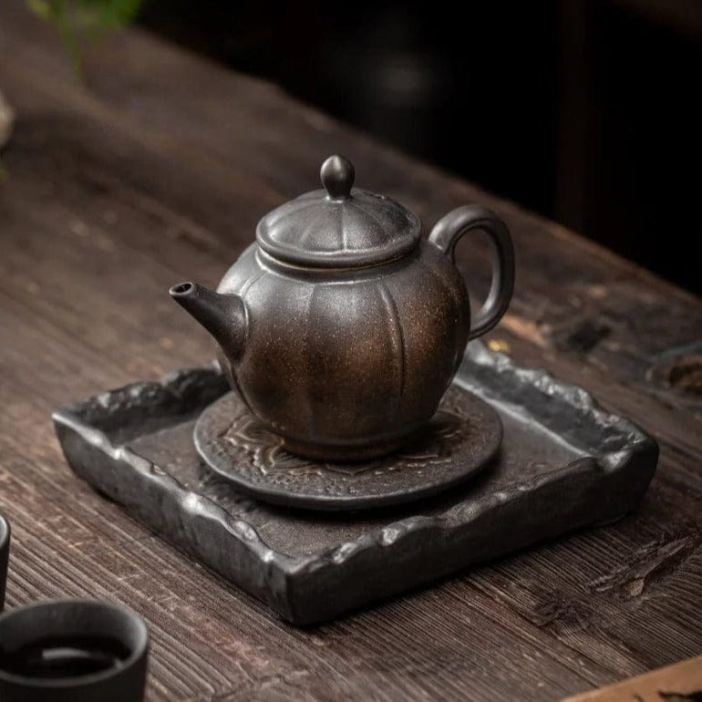 TEA TIME ESSENTIALS TEA Gilt Iron Glaze Golden Ember Japanese Tea Treasure Teapot