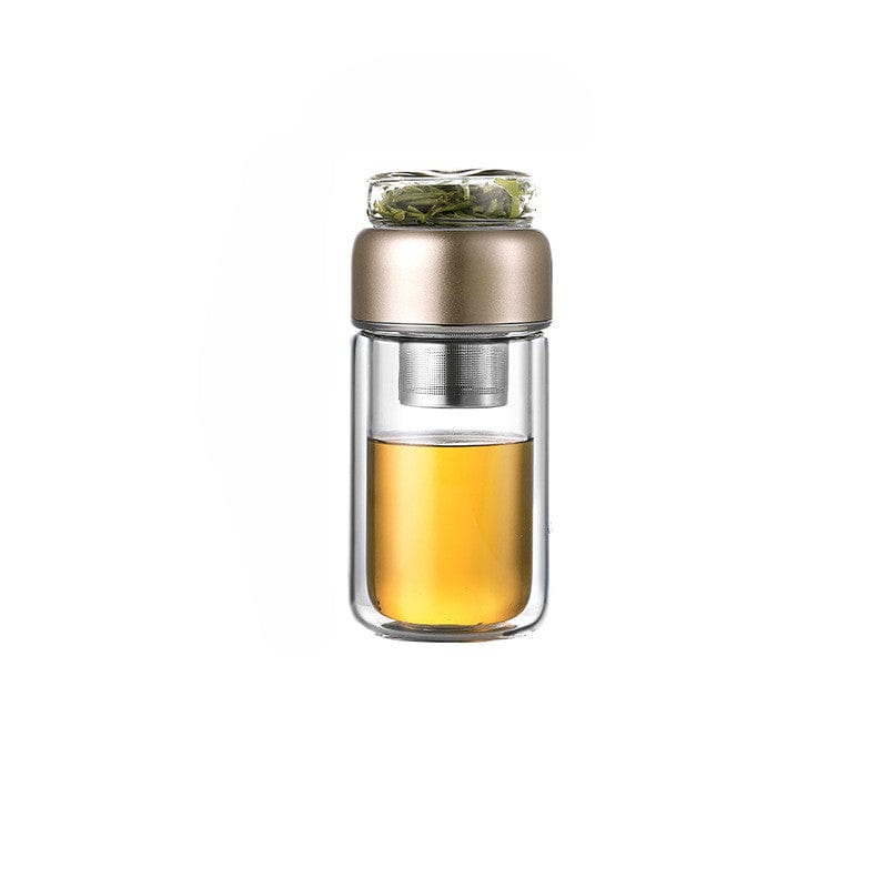 TEA TIME ESSENTIALS TEA Gold / 200ml WanderMate Portable Tea-Separating Glass