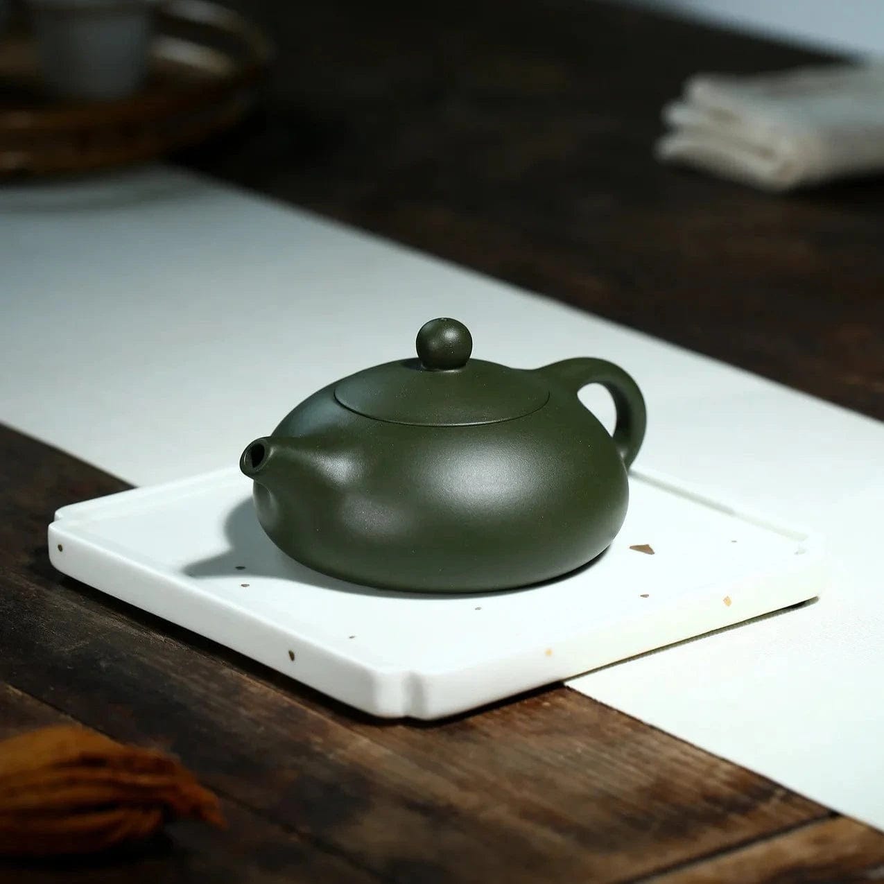 TEA TIME ESSENTIALS TEA Green Clay Artisanal Elegance: Raw Ore Green Clay Xishi Kungfu Tea Set