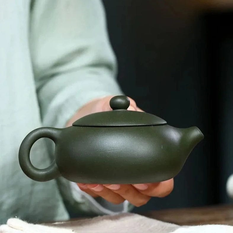 TEA TIME ESSENTIALS TEA Green Clay Artisanal Elegance: Raw Ore Green Clay Xishi Kungfu Tea Set