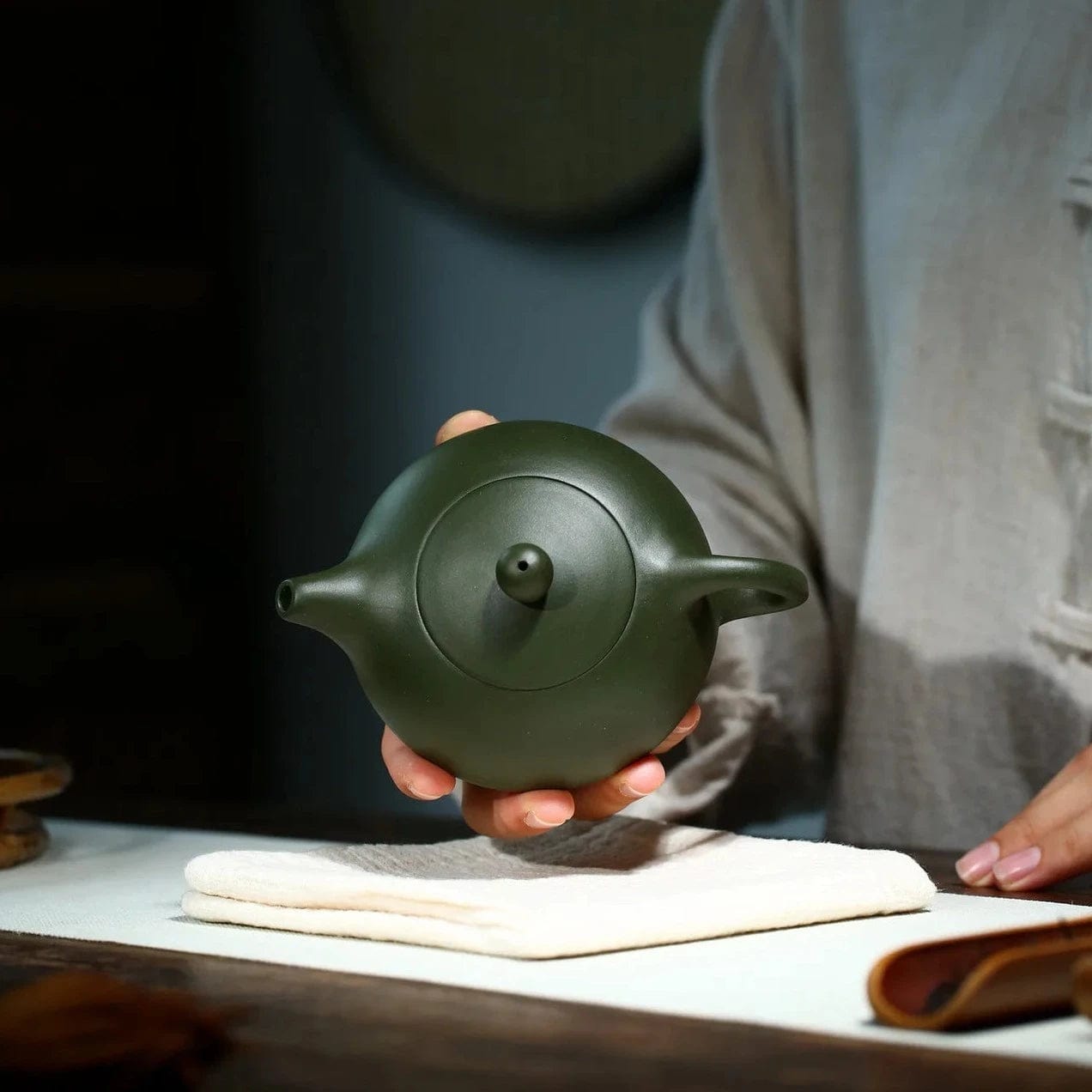 TEA TIME ESSENTIALS TEA Green Clay Artisanal Elegance: Raw Ore Green Clay Xishi Kungfu Tea Set