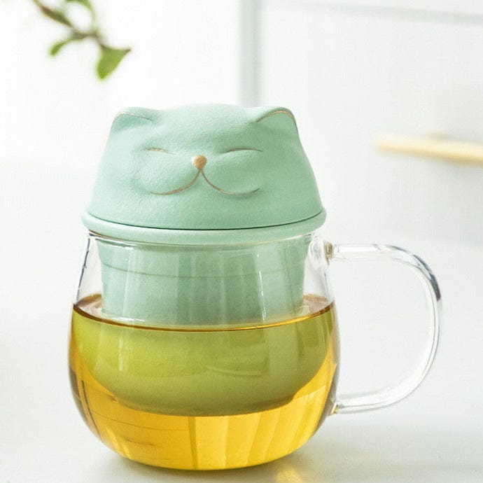 TEA TIME ESSENTIALS TEA Green Kitten Thickened Tea Separation Cup