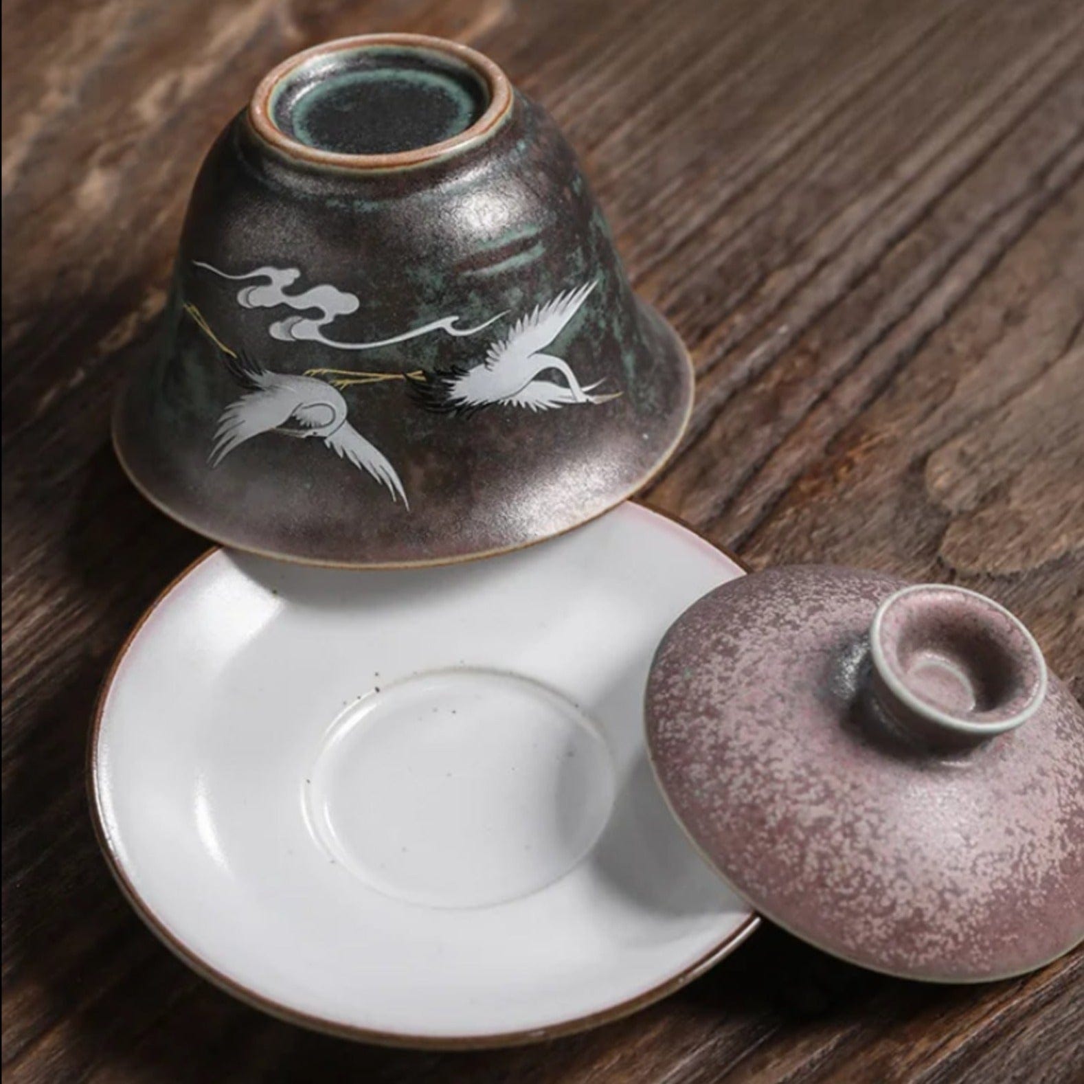 TEA TIME ESSENTIALS TEA 'Harmony in Flight' Chinese Crane Tea Set