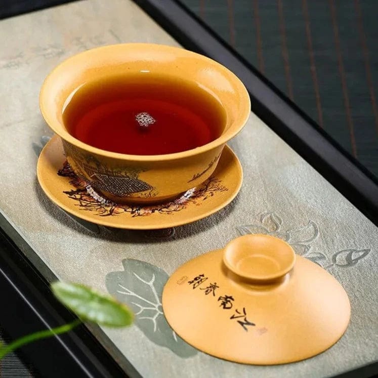 TEA TIME ESSENTIALS TEA Image colour Mystic Aura Purple Sand Gaiwan Tea Set