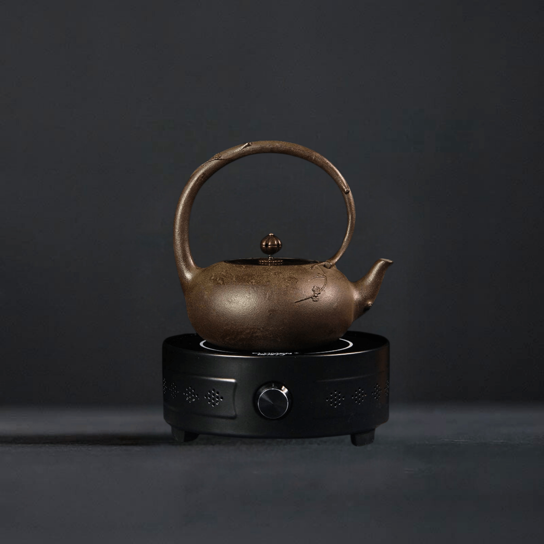 TEA TIME ESSENTIALS TEA Iron Provincial Zhutang Siamese Happy Eyebrows Cast Iron Teapot