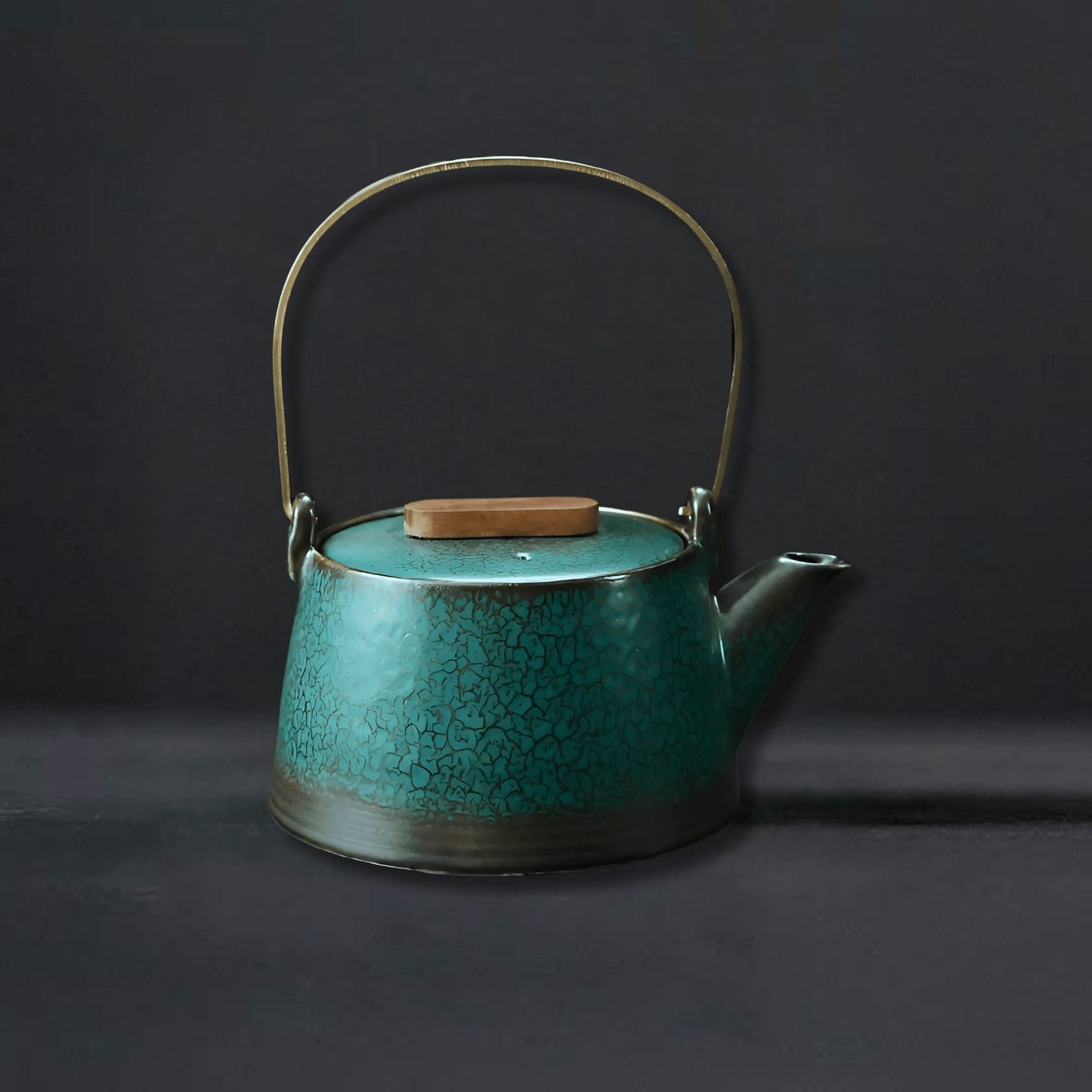 TEA TIME ESSENTIALS TEA Japanese Style Teapot Kiln Baked Green Glaze Japanese Style Teapot