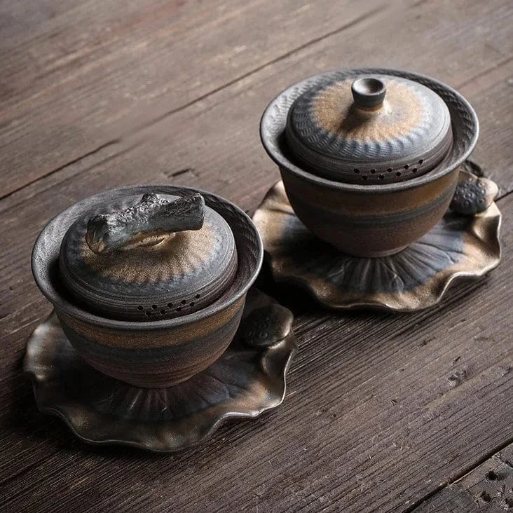 TEA TIME ESSENTIALS TEA Jingdezhen Wood-fired Kungfu Iron-glazed Tea Bowl