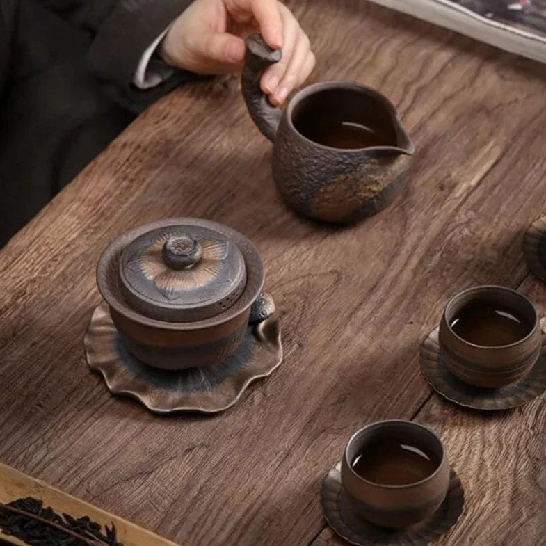 TEA TIME ESSENTIALS TEA Jingdezhen Wood-fired Kungfu Iron-glazed Tea Bowl