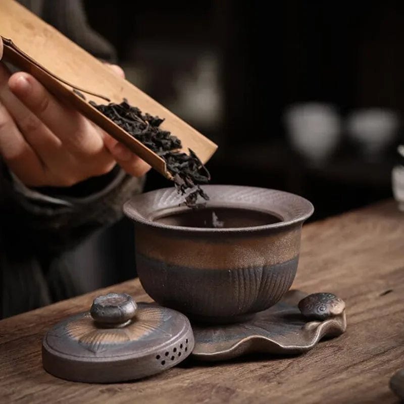 TEA TIME ESSENTIALS TEA Jingdezhen Wood-fired Kungfu Iron-glazed Tea Bowl