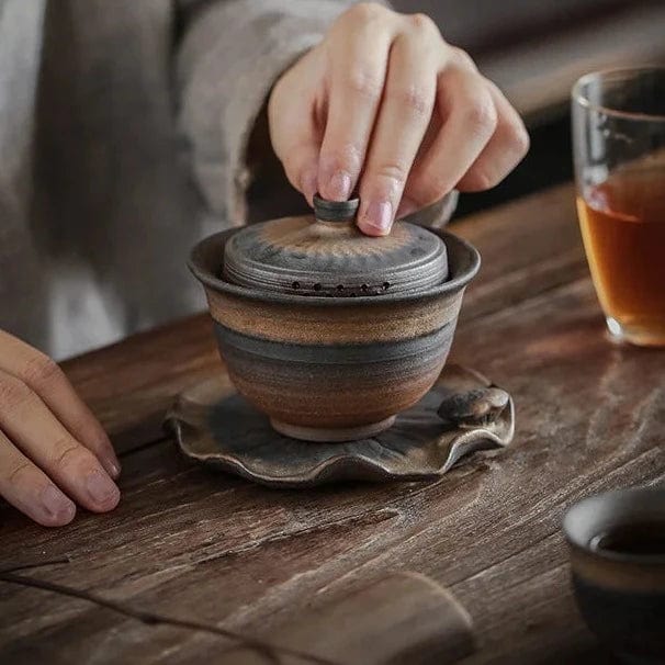 TEA TIME ESSENTIALS TEA Jingdezhen Wood-fired Kungfu Iron-glazed Tea Bowl