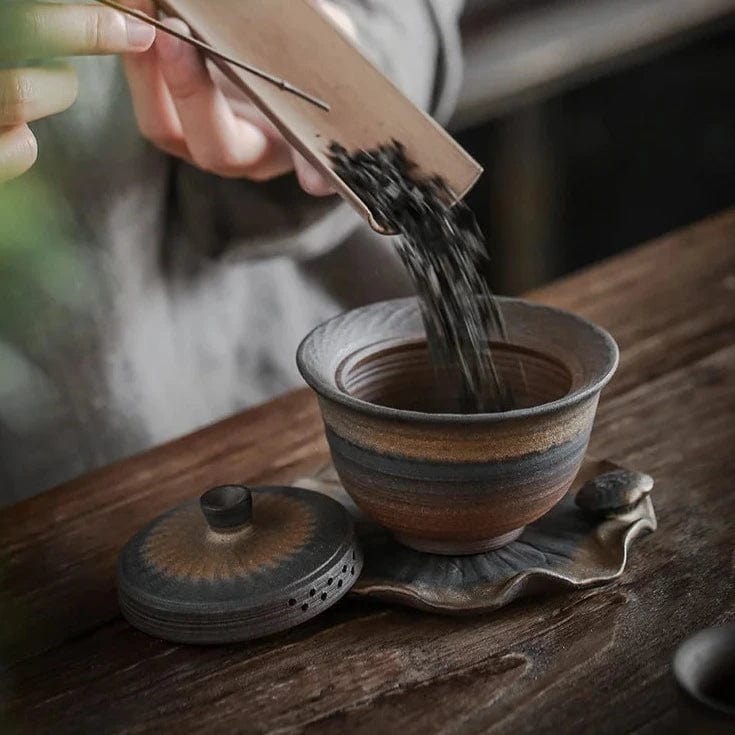 TEA TIME ESSENTIALS TEA Jingdezhen Wood-fired Kungfu Iron-glazed Tea Bowl