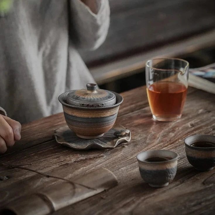 TEA TIME ESSENTIALS TEA Jingdezhen Wood-fired Kungfu Iron-glazed Tea Bowl