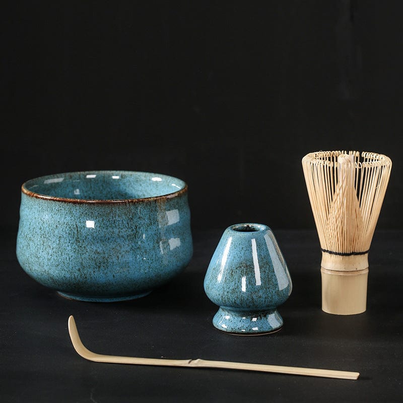 TEA TIME ESSENTIALS TEA Kiln Baked Blue Harmony Kiln Matcha 4-Piece Set