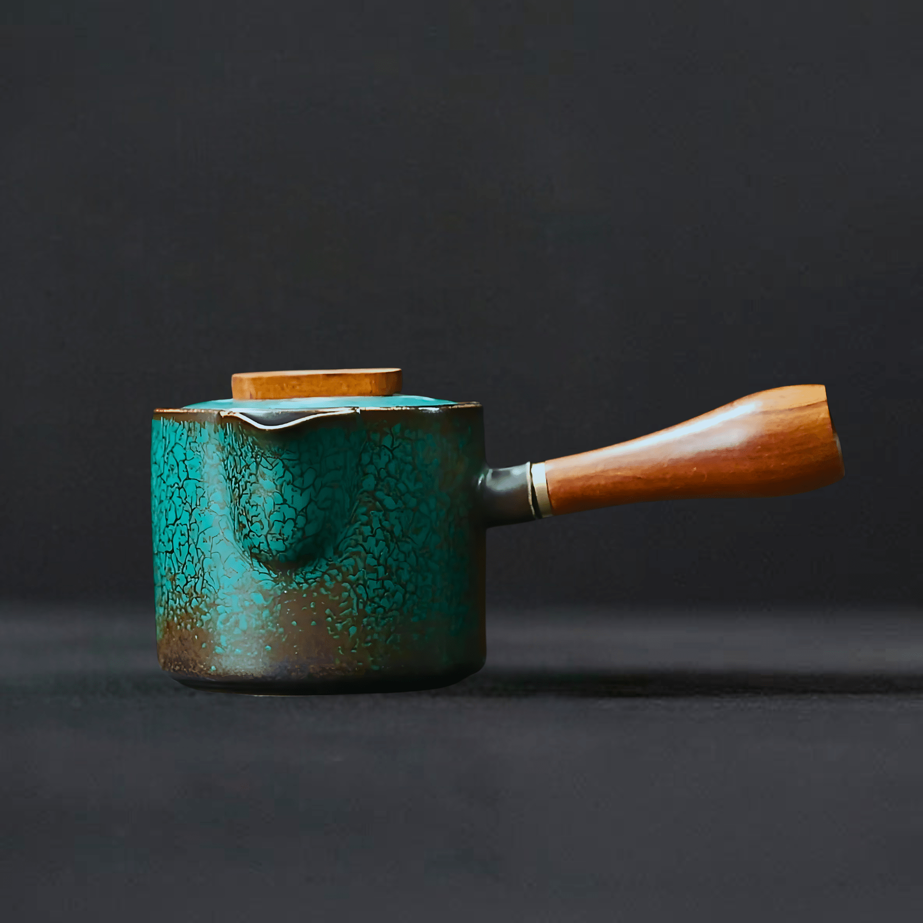 TEA TIME ESSENTIALS TEA Kyusu Pot A Kiln Baked Green Glaze Kyusu Pot Collection