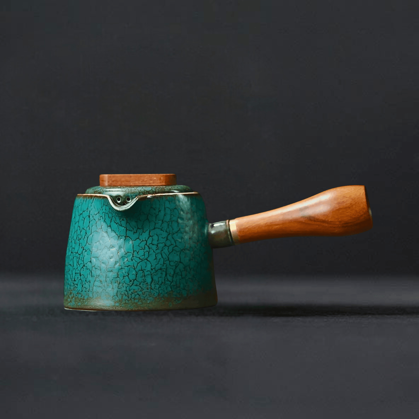 TEA TIME ESSENTIALS TEA Kyusu Pot B Kiln Baked Green Glaze Kyusu Pot Collection