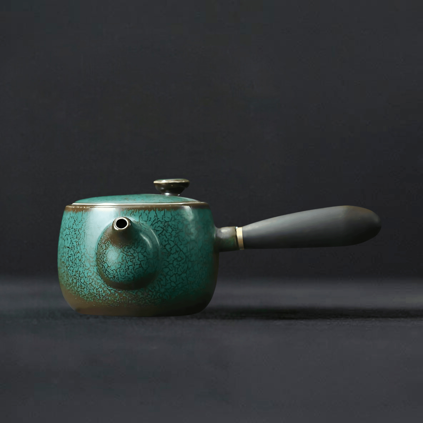 TEA TIME ESSENTIALS TEA Kyusu Pot C Kiln Baked Green Glaze Kyusu Pot Collection