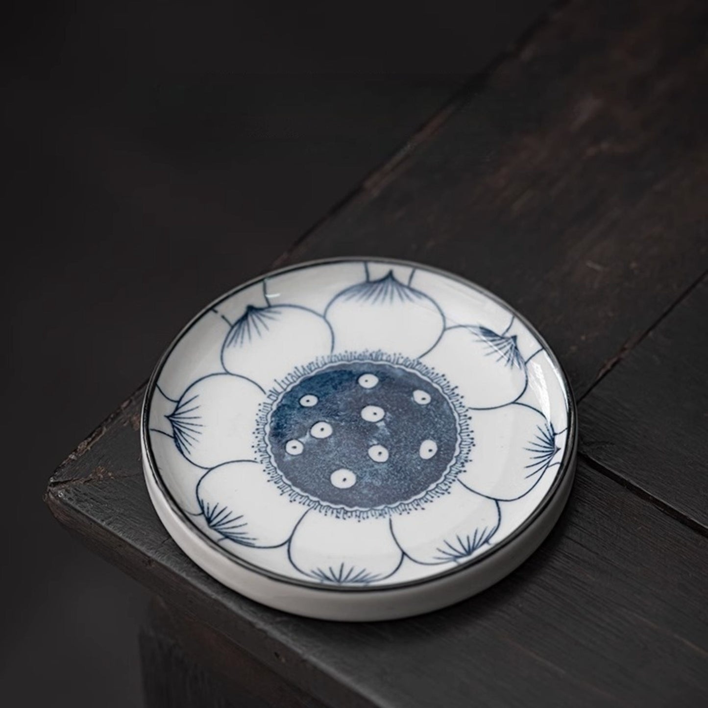 TEA TIME ESSENTIALS TEA Liansheng Blue Horizon Floral Coaster Set: Exquisite Household Tea Mat