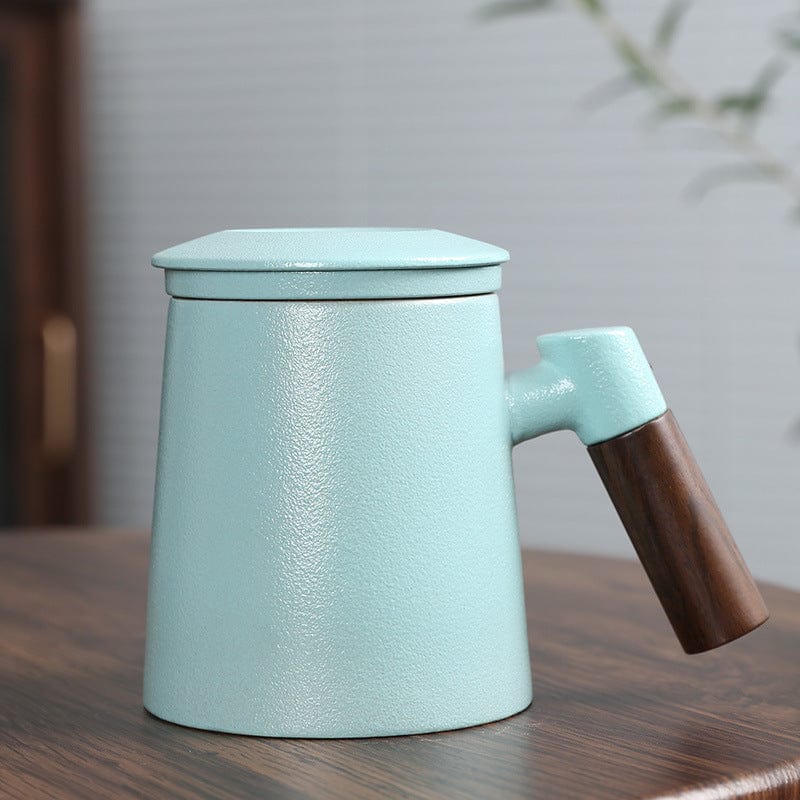 TEA TIME ESSENTIALS TEA Light Blue EcoSculpt Modern Ceramic Mug Set