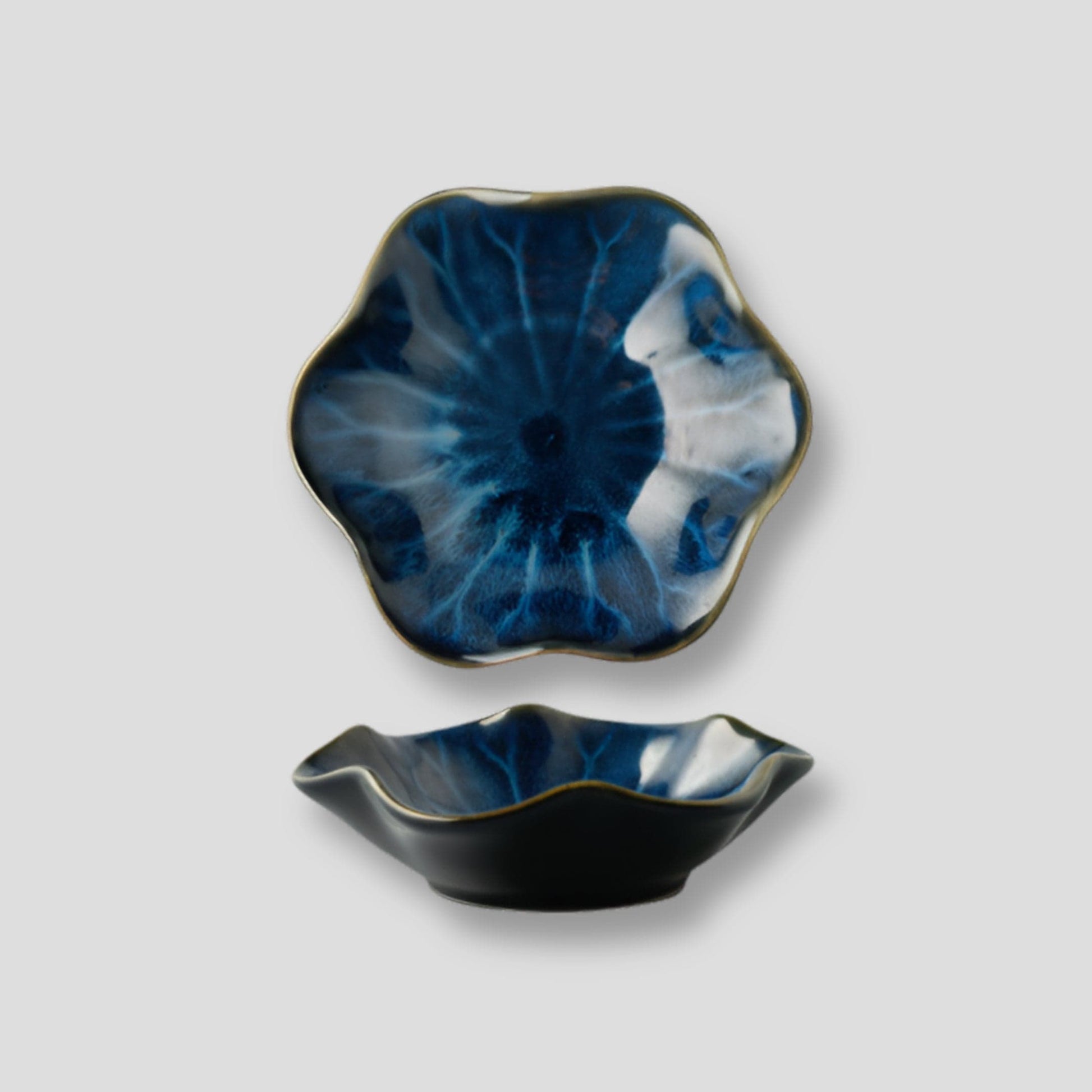 TEA TIME ESSENTIALS TEA Lotus Leaf Blue Lotus Leaf and Sunflower Set - Porcelain Tea Coasters