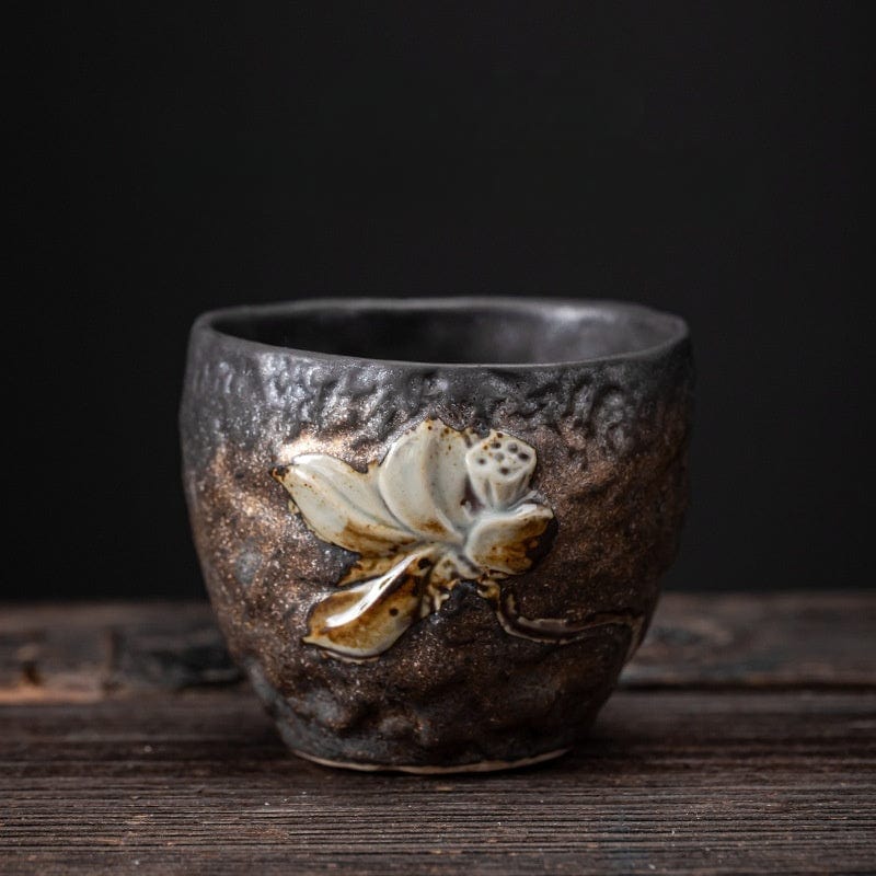 TEA TIME ESSENTIALS TEA Lotus Leaf Japanese Gilded Elegance Ceramic Tea Cup Collection