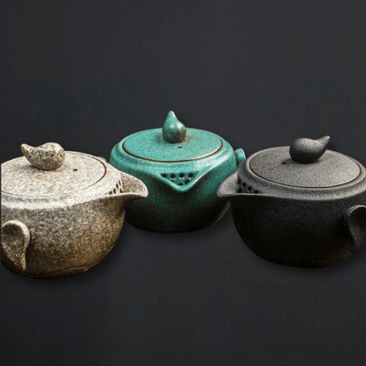 TEA TIME ESSENTIALS TEA Ming Dynasty Heritage Side Grip Stoneware Teapot Set