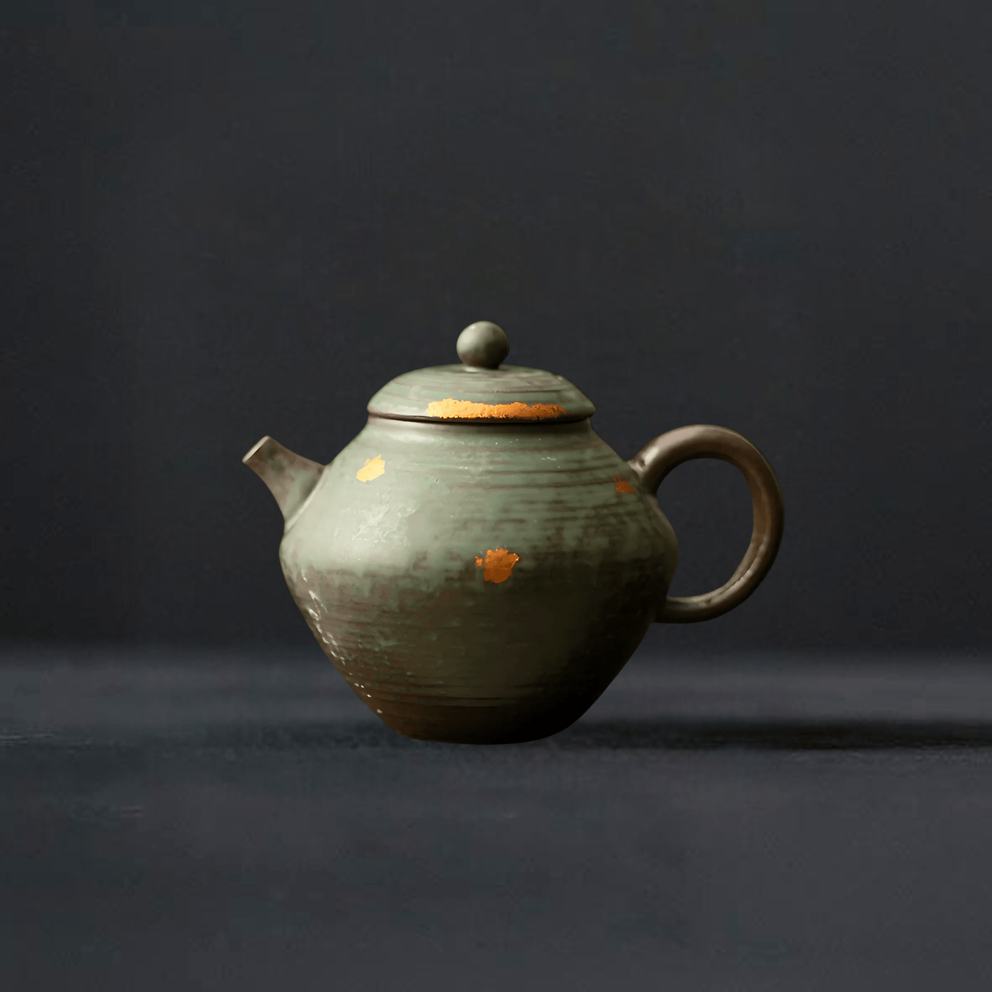 TEA TIME ESSENTIALS TEA Moss Green Light Luxury Supportable Bubble Vintage Teapot