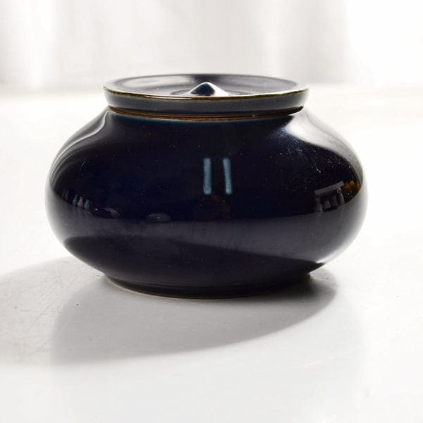 TEA TIME ESSENTIALS TEA Navy Blue Vintage Charm Ceramic Tea Pot