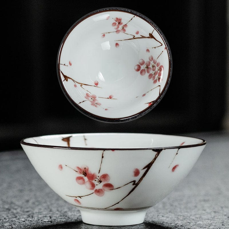 TEA TIME ESSENTIALS TEA O Hand-painted Blossom Porcelain Teacups