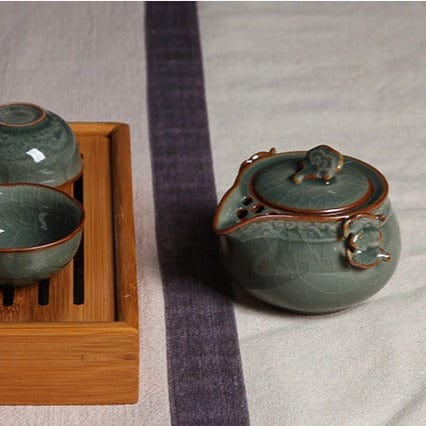 TEA TIME ESSENTIALS TEA One pot and two cups Harmony Celadon Tea Set