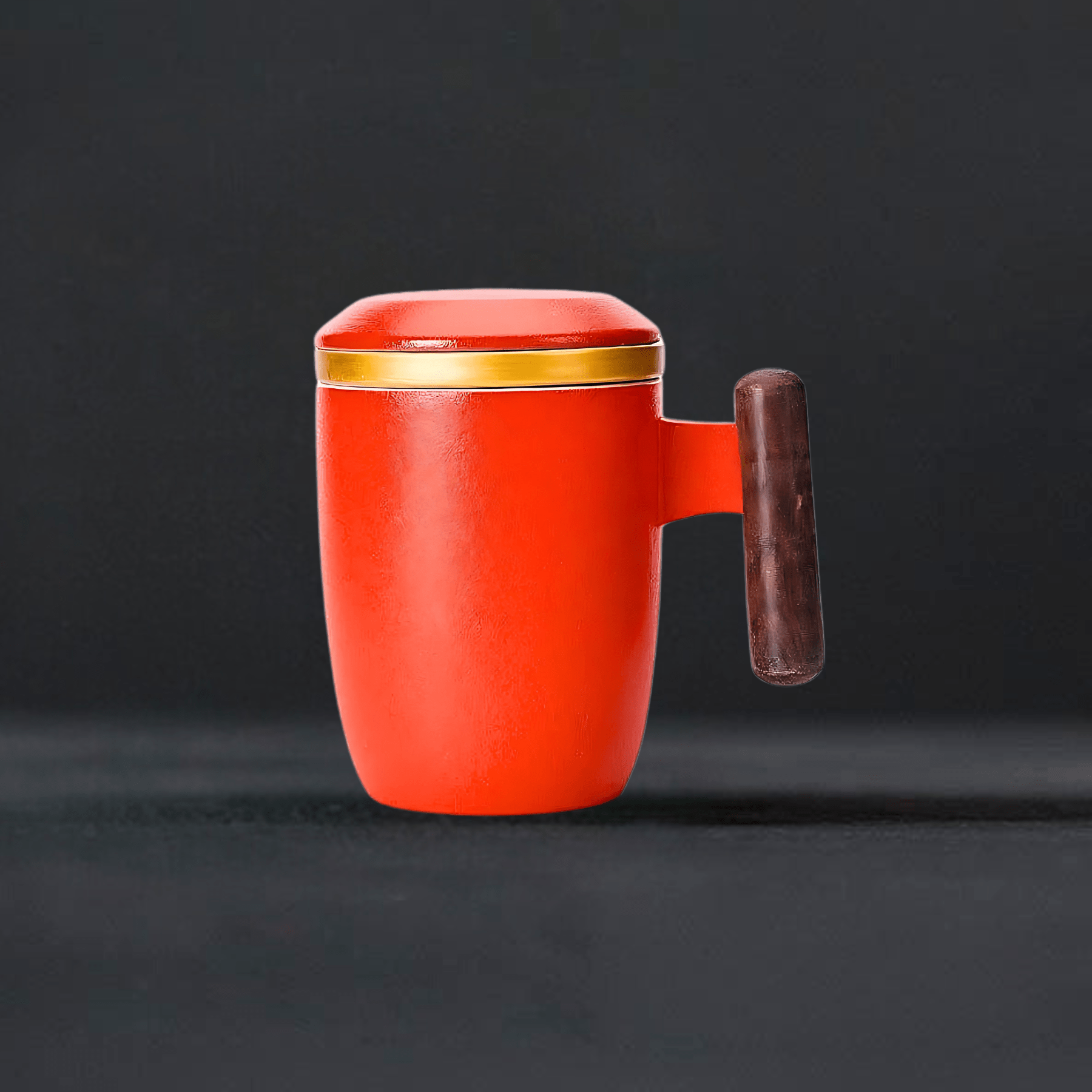 TEA TIME ESSENTIALS TEA Orange Luminary Brew Ceramic Tea Mug with Infuser