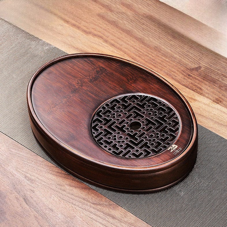 TEA TIME ESSENTIALS TEA Oval / Small Bamboo Water Storage Kung Fu Tea Tray