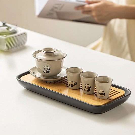 TEA TIME ESSENTIALS TEA Panda Pals Gaiwan Tea Set Trio