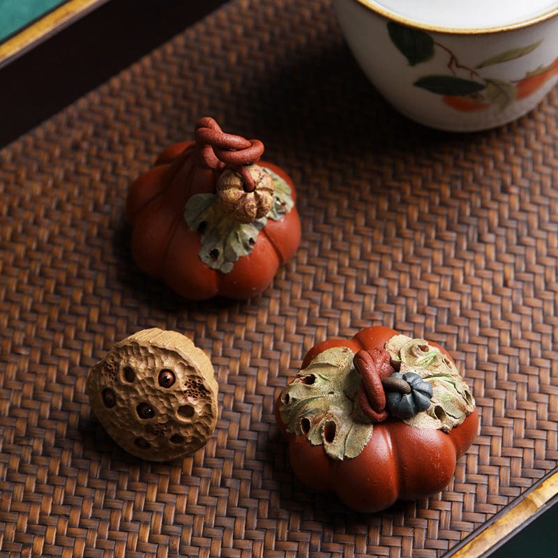 TEA TIME ESSENTIALS TEA Petite Pumpkin Elegance - Japanese-style Purple Sand Tea Ornament