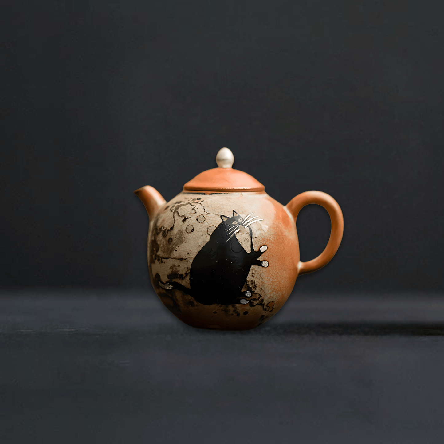 TEA TIME ESSENTIALS TEA Pomegranate Pot Xiuyuan Cat Xiuyuan Cat Pomegranate Teapot