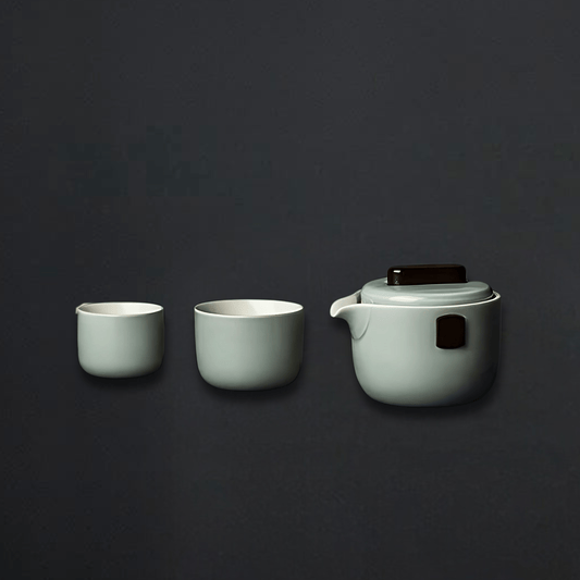 TEA TIME ESSENTIALS TEA Portable Ceramic Outdoor Tea Set - One Pot and Two Cups