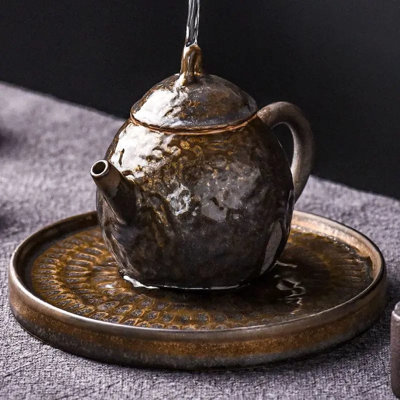 TEA TIME ESSENTIALS TEA Pot Mat Gilded Vintage Round Ceramic Teapot Stand