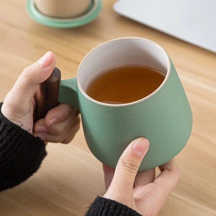 TEA TIME ESSENTIALS TEA Radiant Elegance Ceramic Tea Mug with Filter