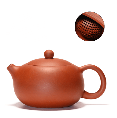 TEA TIME ESSENTIALS TEA Red Ceramic Teapot Essence of Tranquility - Handmade Chinese Red Ceramic Teapot