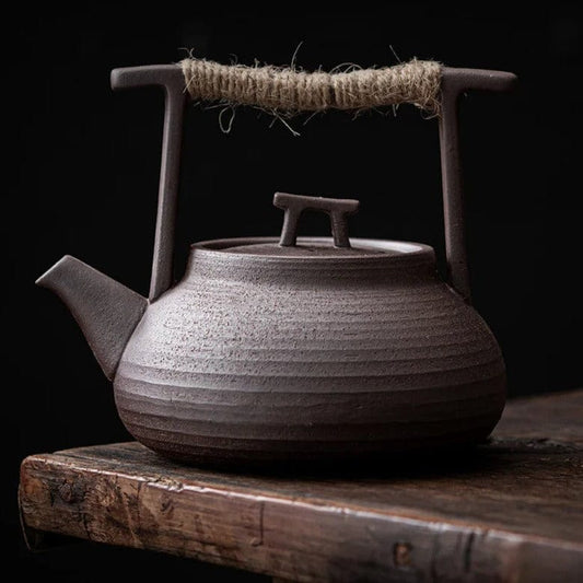 TEA TIME ESSENTIALS TEA Rock Ceramic Teapot "MountainScape Essence" Stoneware Teapot