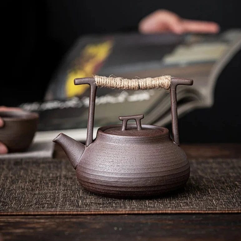 TEA TIME ESSENTIALS TEA Rock Ceramic Teapot "MountainScape Essence" Stoneware Teapot